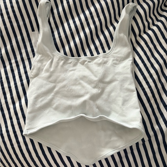 Light Blue Ribbed Tank Top - Picture 3 of 4